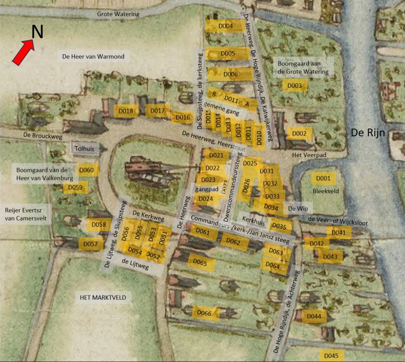 Huizen en bewoners Valkenburg (centrum) 17e eeuw 