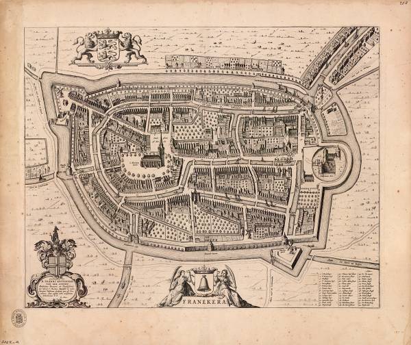 Kaart van Franeker door Blaeu 