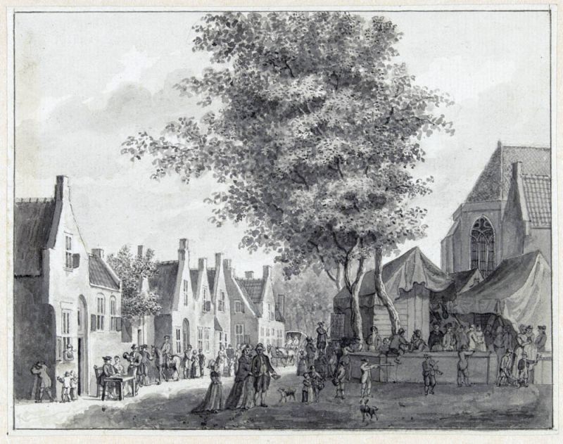 Valkenburg tijdens de markt 1786.